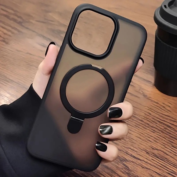NEW Black Iphone Case w/ Standfor iPhone 13 Pro, Shockproof Hard PC Back Cover - Picture 1 of 4